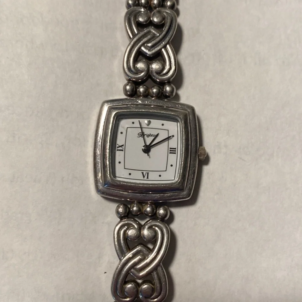 Brighton silver Santa Rosa swirled link watch with toggle‎ clasp